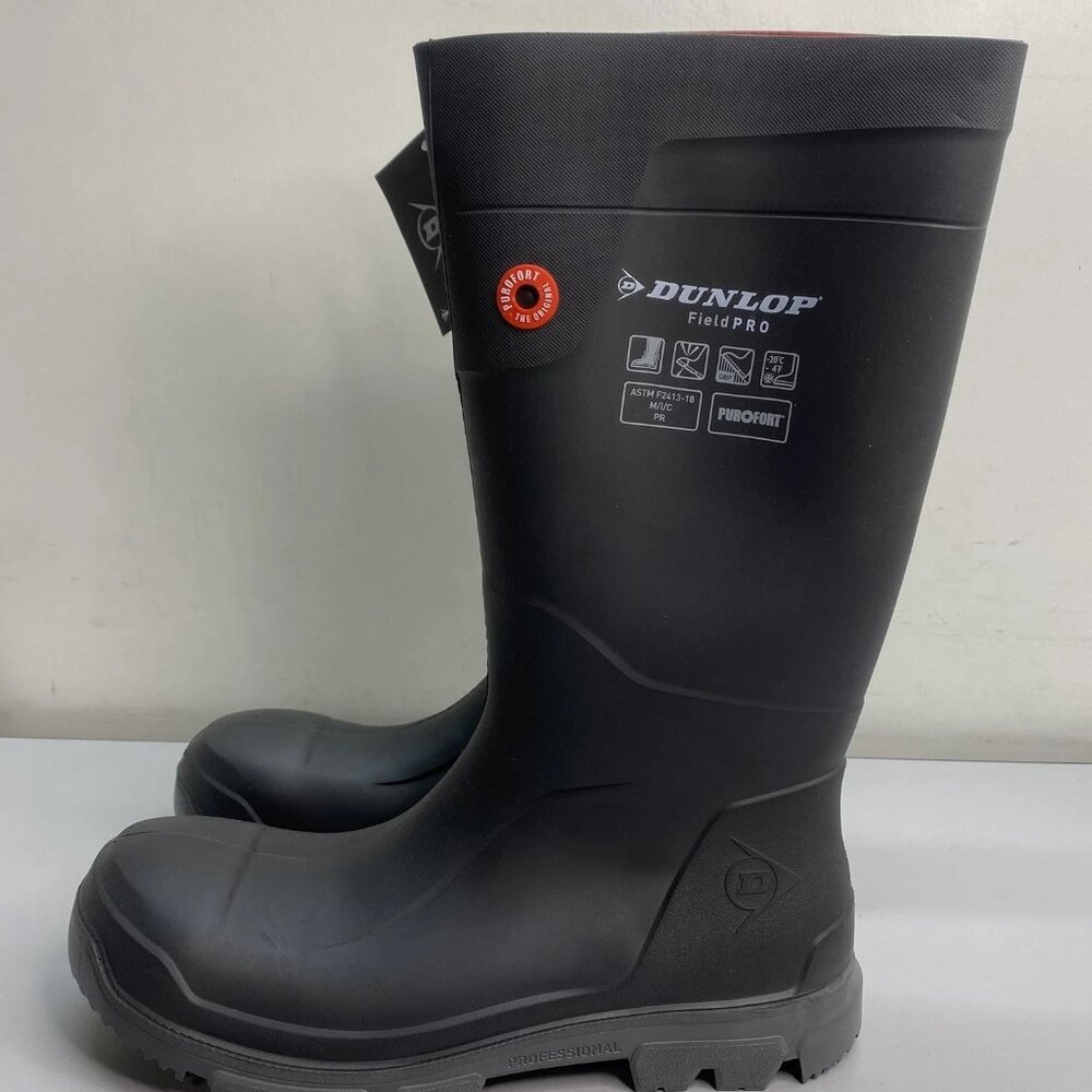 Dunlop Steel Toe Rubber Work Boots – Black – Men’s Size 12